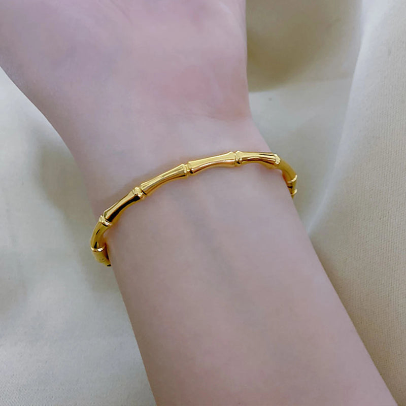Pulseira de aço titânico e ouro
